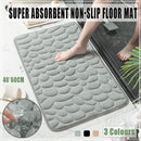 40x60cm Non-Slip Memory Foam Bath Mat Super Absorbent Floor Rug for Bathroom Use - Black