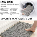40x60cm Non-Slip Memory Foam Bath Mat Super Absorbent Floor Rug for Bathroom Use - Grey