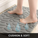 40x60cm Non-Slip Memory Foam Bath Mat Super Absorbent Floor Rug for Bathroom Use - Grey