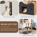 Trimmable Self Adhesive Carpet Pad for Cat Tree Stands Scratching Post Furniture - Khaki