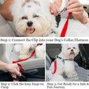 2X Adjustable Pet Travel Lead Clips with Car Buckle for Secure Restraint - Blue