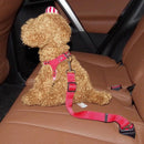 2X Adjustable Pet Travel Lead Clips with Car Buckle for Secure Restraint - Green