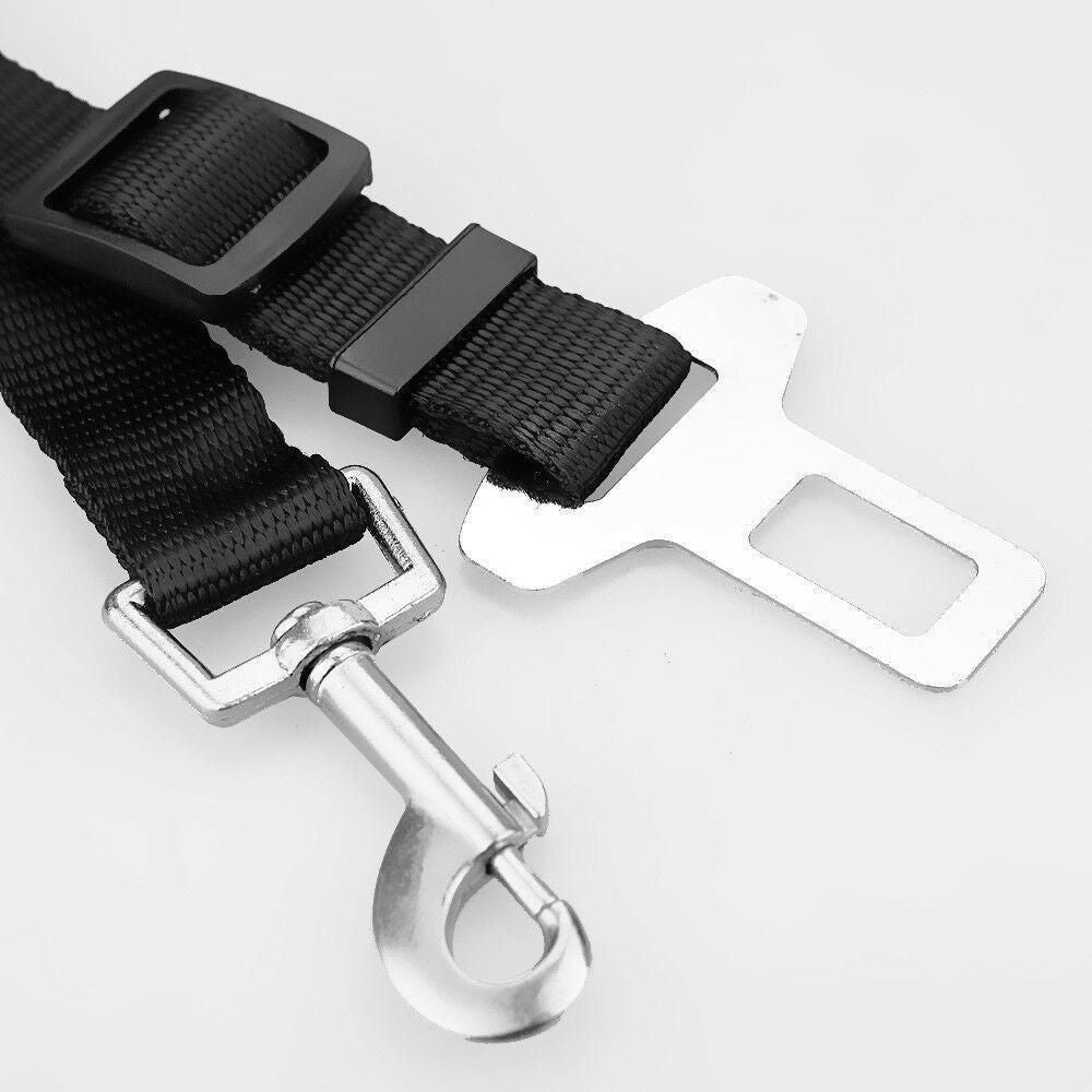 2X Adjustable Pet Travel Lead Clips with Car Buckle for Secure Restraint - Green