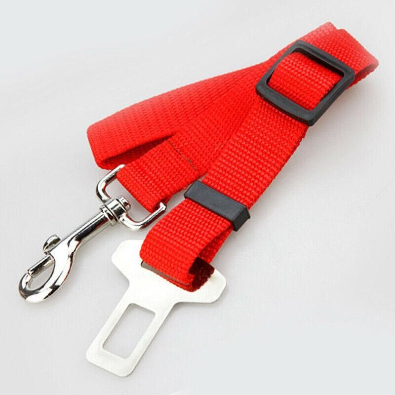 2X Adjustable Pet Travel Lead Clips with Car Buckle for Secure Restraint - Green