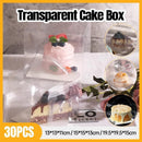 30x Transparent Disposable Cake Boxes with Handles Premium Quality Packagin - 30pcs-5inch-15*15*13cm
