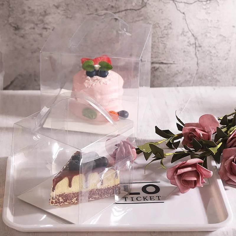 30x Transparent Disposable Cake Boxes with Handles Premium Quality Packagin - 30pcs-5inch-15*15*13cm