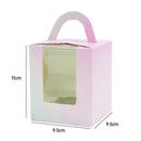 50x Assorted Color Muffin Cake Boxes with Clear Window & Handle High Quality - England style-50PCS