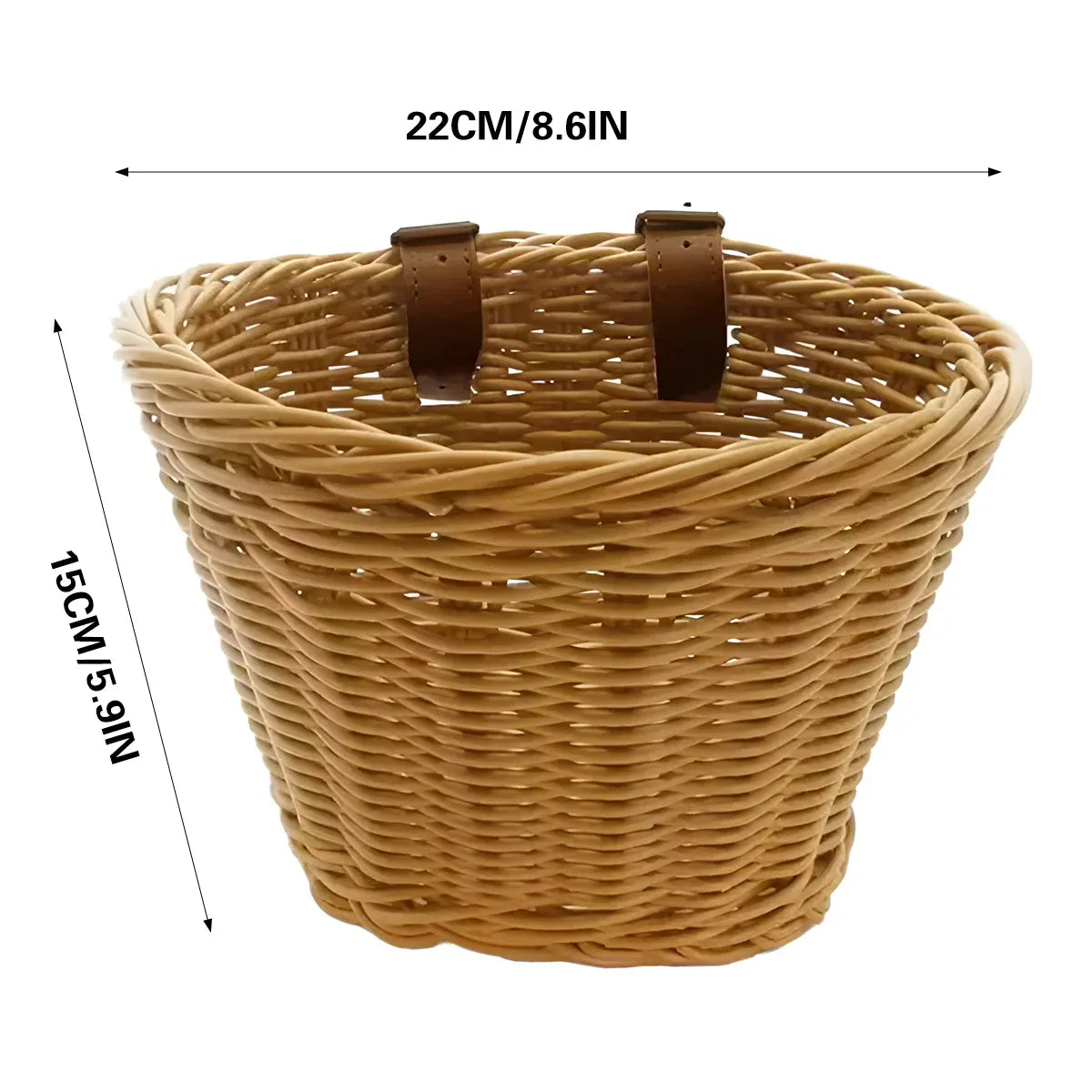 Mini Bike Handlebar Basket Woven Storage for Small or Lightweight Bicycles