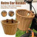 Mini Bike Handlebar Basket Woven Storage for Small or Lightweight Bicycles