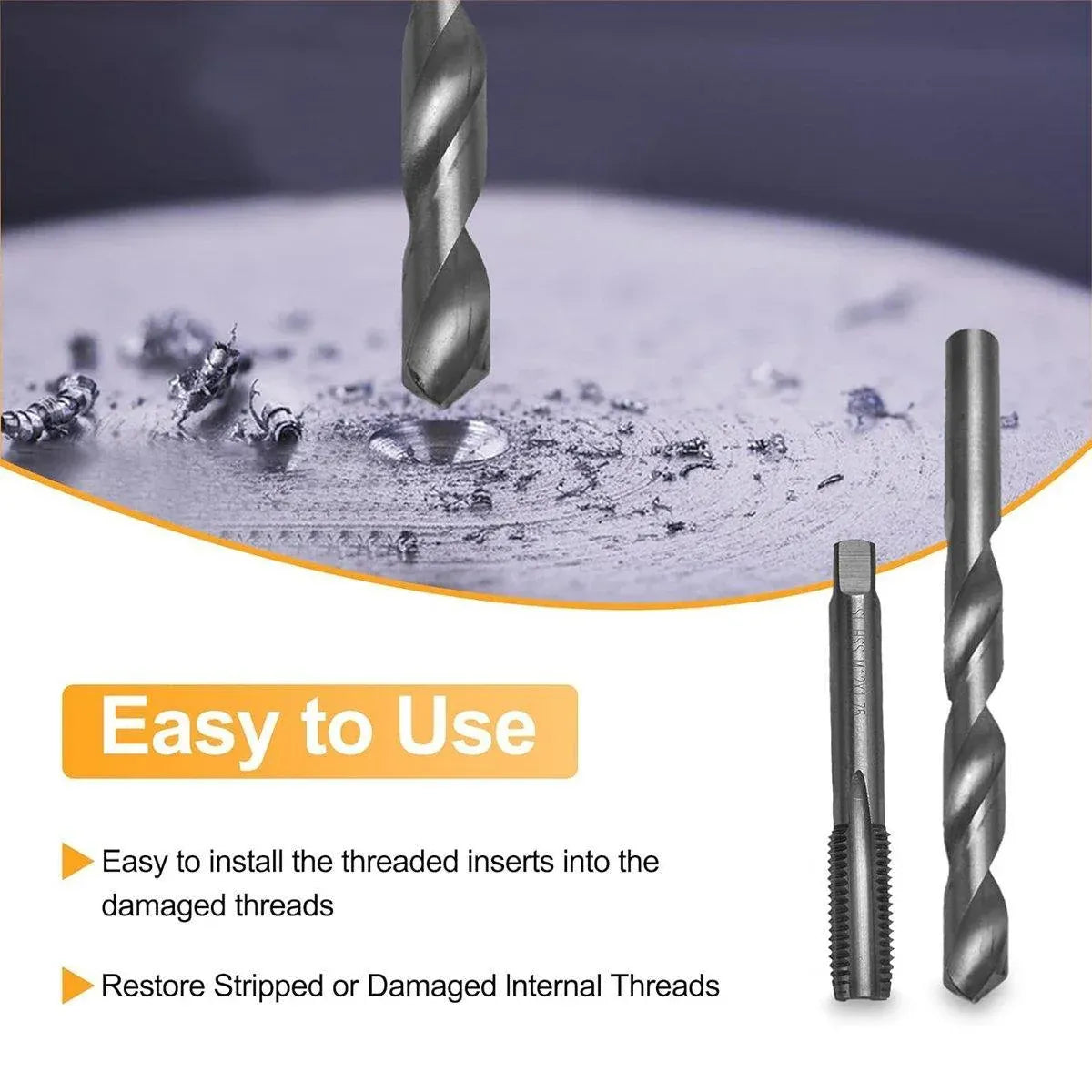 131PCS Thread Repair Kit M5 M6 M8 M10 M12 Helicoil Set with Drill and Tap Tools