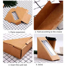 100PCS Sandwich Wedge Box Triangle Paper Container Cupcake Cake Box with Window - Cowhide