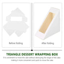 100PCS Sandwich Wedge Box Triangle Paper Container Cupcake Cake Box with Window - White