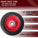 2PCS Cart 6 Inch Silent Solid Wheel Non Pneumatic Heavy Duty Anti Stabbing