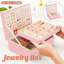 Large Pink Jewellery Box Double Layer Storage Case Organiser for Accessories