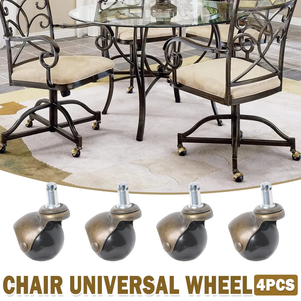 4PCS Office Chair Caster Wheels Furniture Pulley Wear Resistant Rollers Use