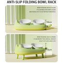 Cat Bowl Ceramic Double Bowl Non Slip Food Safe Durable for Dry Wet Food Water