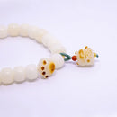 White Cats Paw Bodhi Bracelet for Women Handcrafted Beaded Fashion Jewelry Gift