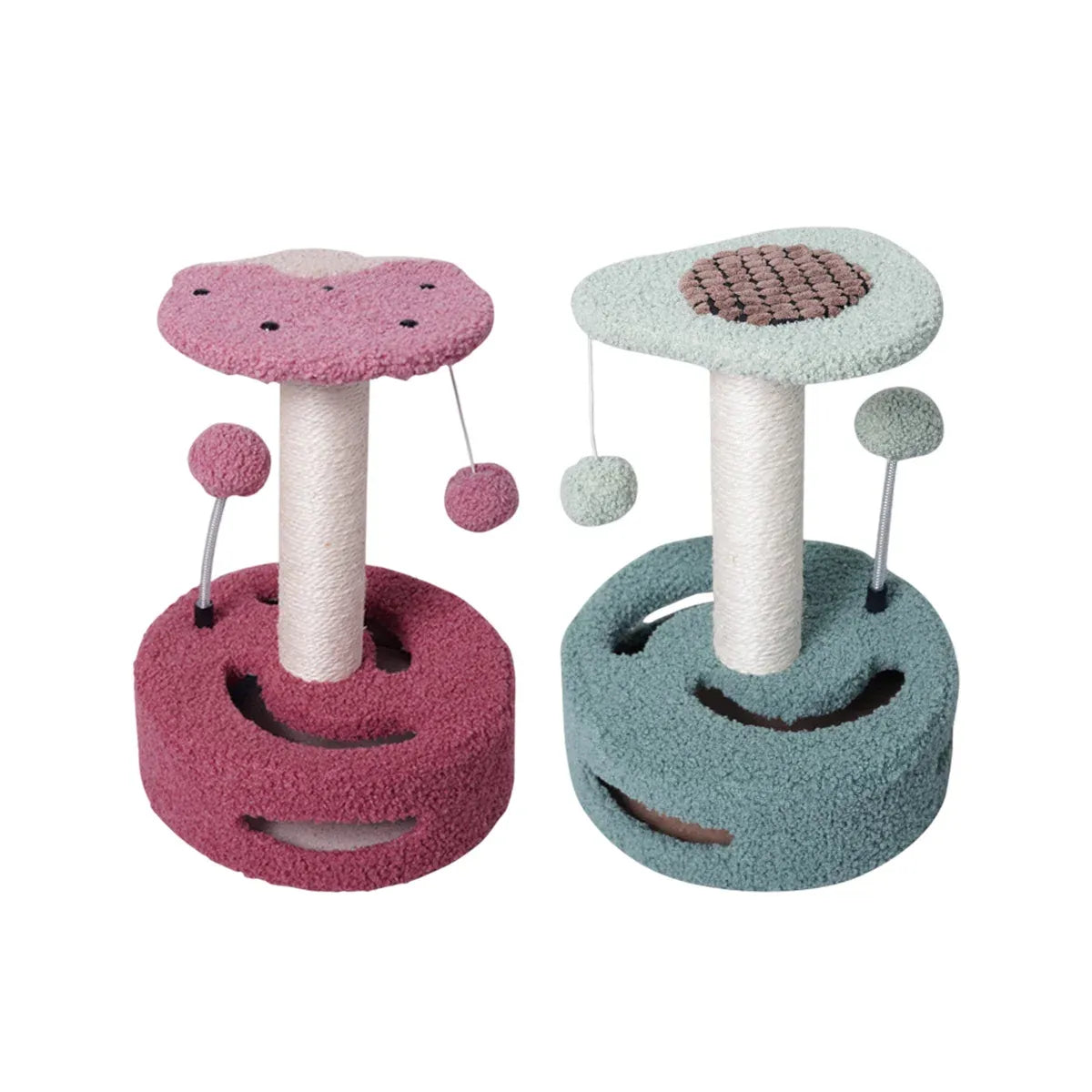 Cat Climbing Toy Small Jump Platform with Claw Scratching Board for Kittens Play - Green