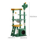 Cactus Shape Cat Tree Climbing Tower Scratching Board Nest for Kitten Play Rest