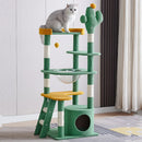 Cactus Shape Cat Tree Climbing Tower Scratching Board Nest for Kitten Play Rest