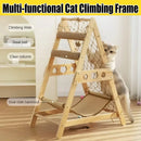 Cat Climbing Frame Wooden Cat Rack Multi Cat Play and Sleep Net for Indoor Use