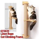 Cat Climbing Frame Wall Post Flax Rope Scratcher Hanging Toy Furniture Kittens