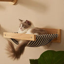 Solid Wood Wall Mounted Cat Hammock Pet Bed for Indoor Cats