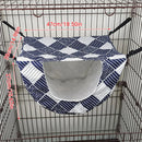 Cat Hammock Hanging Bed Cage Nest Soft Pet House Basket Cat Sleeping Supplies - Sea Blue Checkered