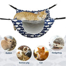 Cat Hammock Hanging Bed Cage Nest Soft Pet House Basket Cat Sleeping Supplies - Sea Blue Checkered