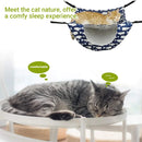 Cat Hammock Hanging Bed Cage Nest Soft Pet House Basket Cat Sleeping Supplies - Sea Blue Checkered