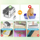 Cat Litter Box Open Design Stainless Steel Large Easy Clean Pet Toilet Tray