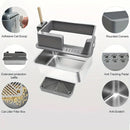 5-Piece Grey Cat Litter Box Set
