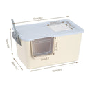 Cat Litter Box Large Semi Milk Coffee Colour Toilet High Sided Odour Control