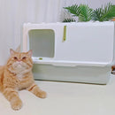 Large Fully Enclosed Cat Litter Box with Lid Odor Control Litter Pan for Cats - Green
