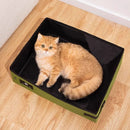 Portable Cat Litter Box Foldable Green Travel Toilet for Car Outdoor Pet Use