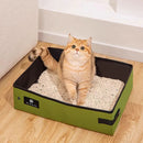 Portable Cat Litter Box Foldable Green Travel Toilet for Car Outdoor Pet Use