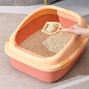Large Cat Litter Box Semi Enclosed Anti Splash Durable Plastic Open Circulation - Pink