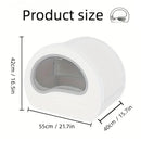 Large Fully Enclosed Cat Litter Box Pet Toilet Odour Control Easy Clean Tray - White