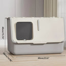 Large Fully Enclosed Cat Litter Box with Lid Odor Control Litter Pan for Cats - Yellow