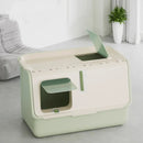 Large Fully Enclosed Cat Litter Box with Lid Odor Control Litter Pan for Cats - Yellow