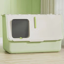 Large Fully Enclosed Cat Litter Box with Lid Odor Control Litter Pan for Cats - Yellow