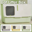 Large Fully Enclosed Cat Litter Box with Lid Odor Control Litter Pan for Cats - Yellow