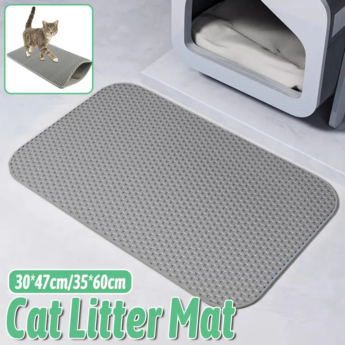 Washable Cat Litter Pad Waterproof Mat Reusable Pet Pee Training Pad Litter Box - 35x60cm