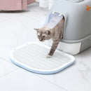 Anti Spill Cat Litter Mat Double Layer Pet Toilet Mat for Litter Box - Blue