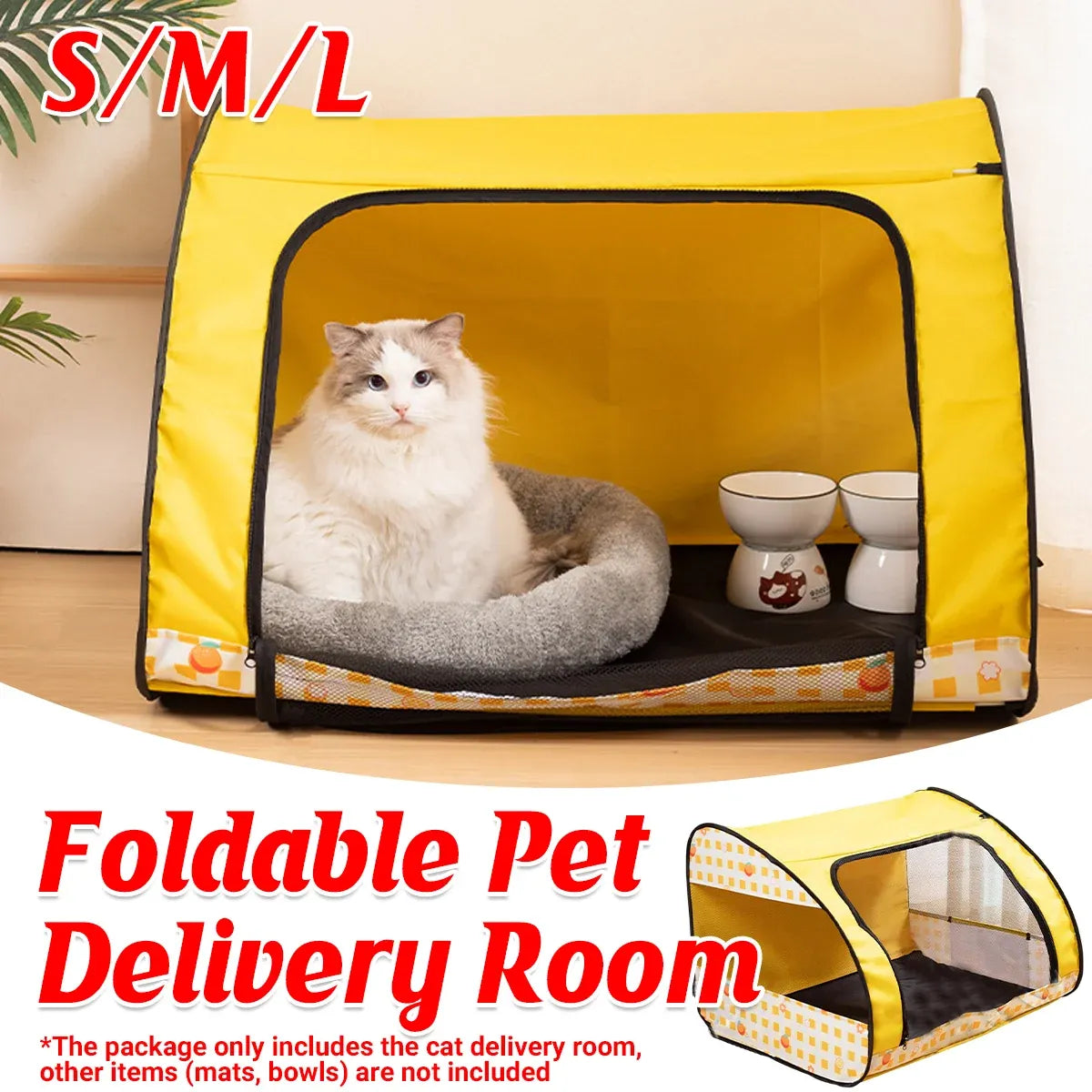 Foldable Pet Tent Large Cat Nest Indoor Cage Enclosure Kitten Delivery Space - S