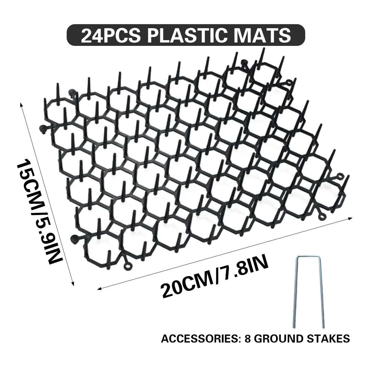 24PCS Cat Deterrent Spike Mat for Garden Balcony Fence Sofa