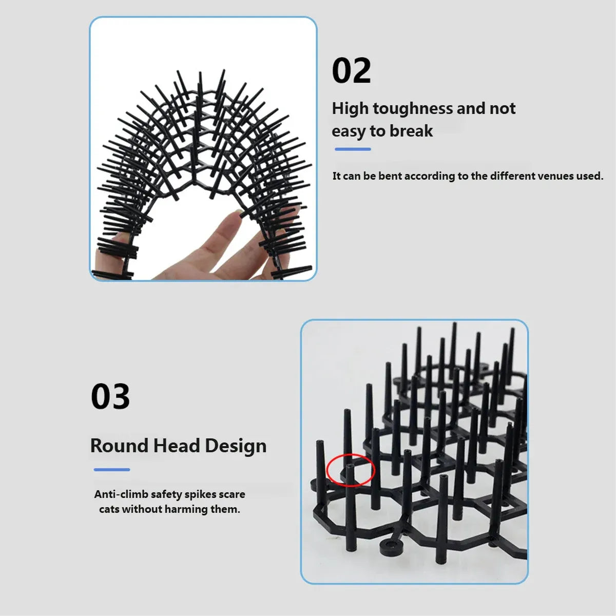 24PCS Cat Deterrent Spike Mat for Garden Balcony Fence Sofa