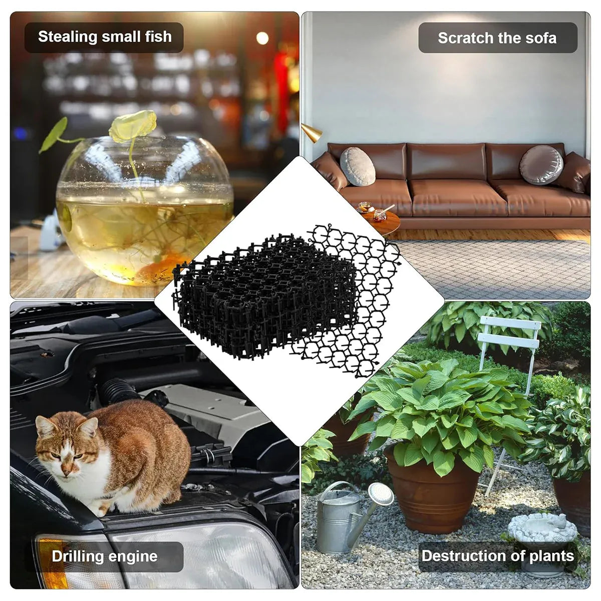 24PCS Cat Deterrent Spike Mat for Garden Balcony Fence Sofa