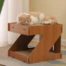 Solid Wood Cat Scratching Board Integrated Vertical Double-layer Cat House