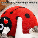 Sisal Cat Scratching Board Toy Ladybug Design Wear Resistant Cat Scratch Post